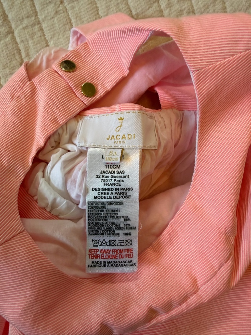 Jacadi Pink Pleated Formal Dress for Girls - Picture 4 of 6
